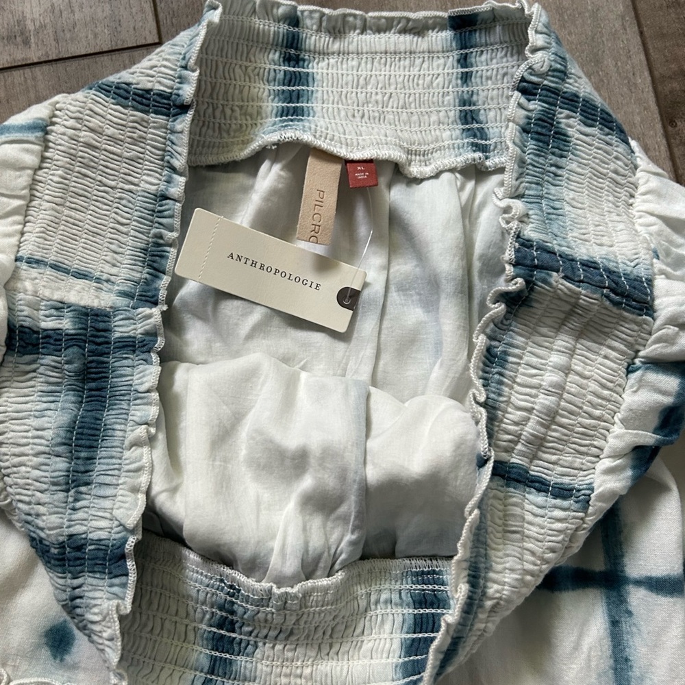 Anthropologie Skirt with Blue Accents of Tie Dye